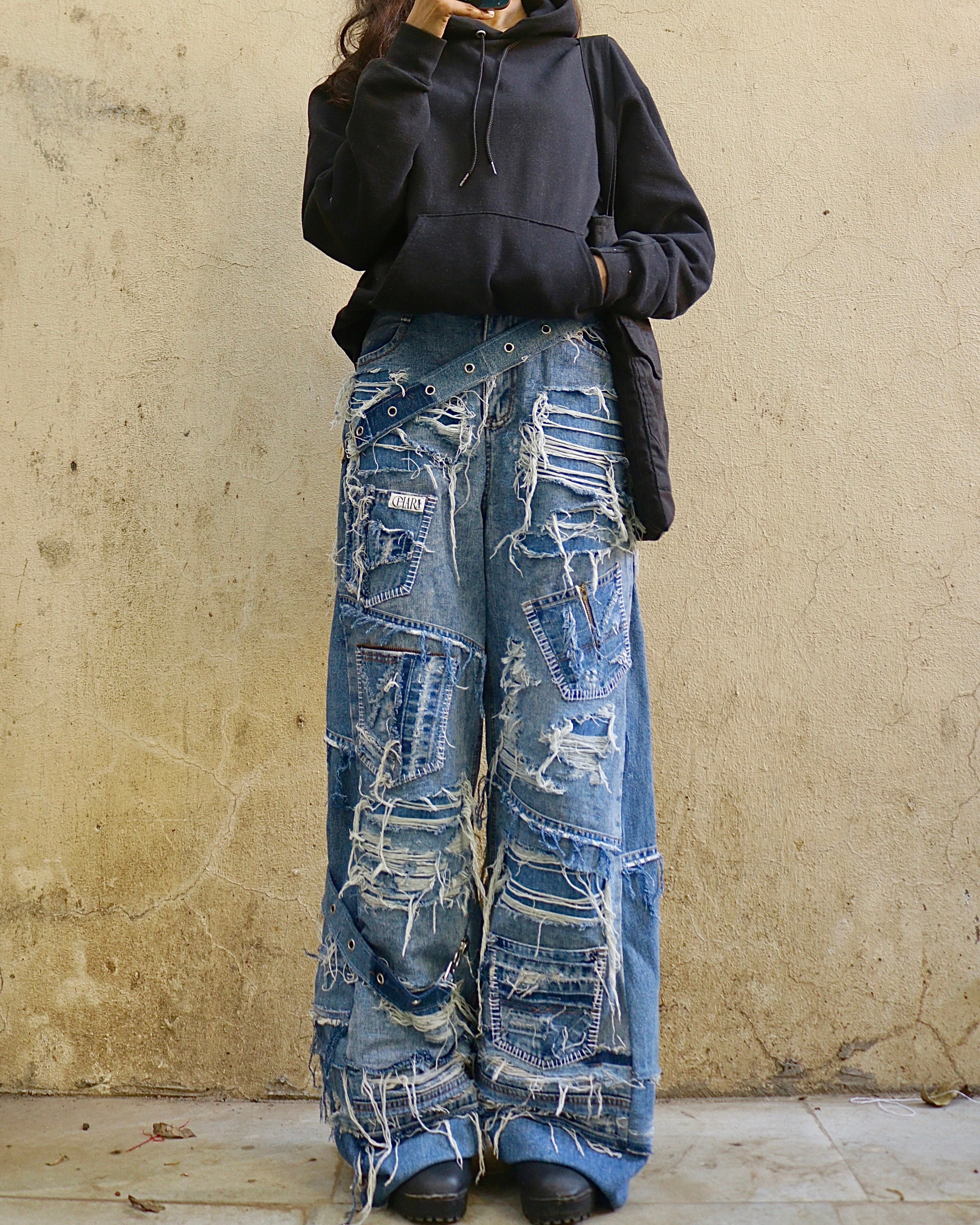 CJ002 Reworked Jeans - Distressed Denim 1 of 1
