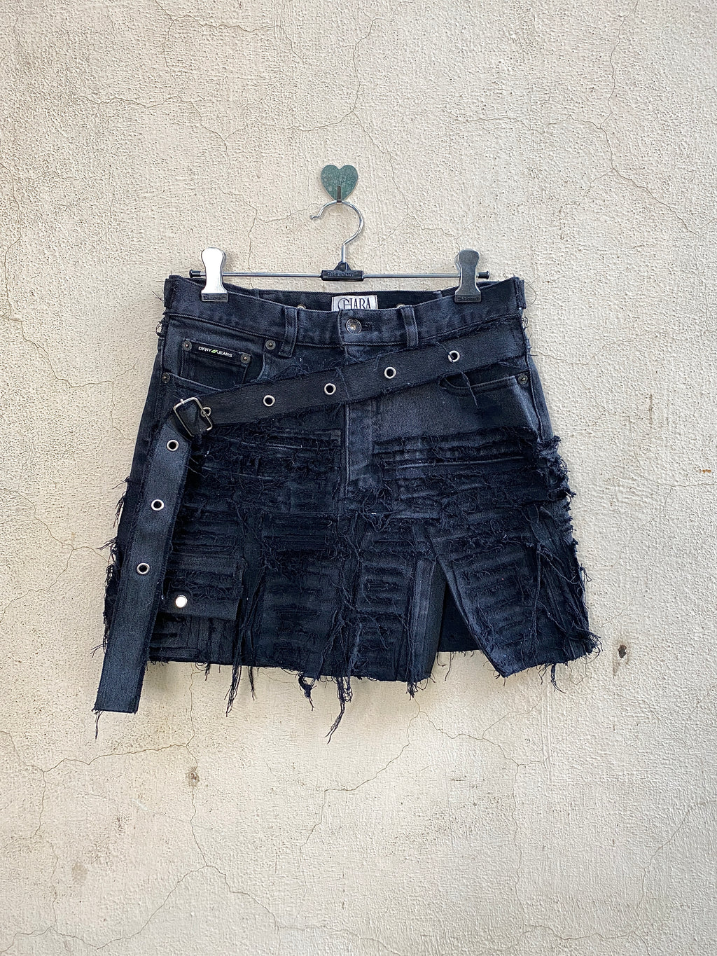 DKNY Reworked Distressed Skirt