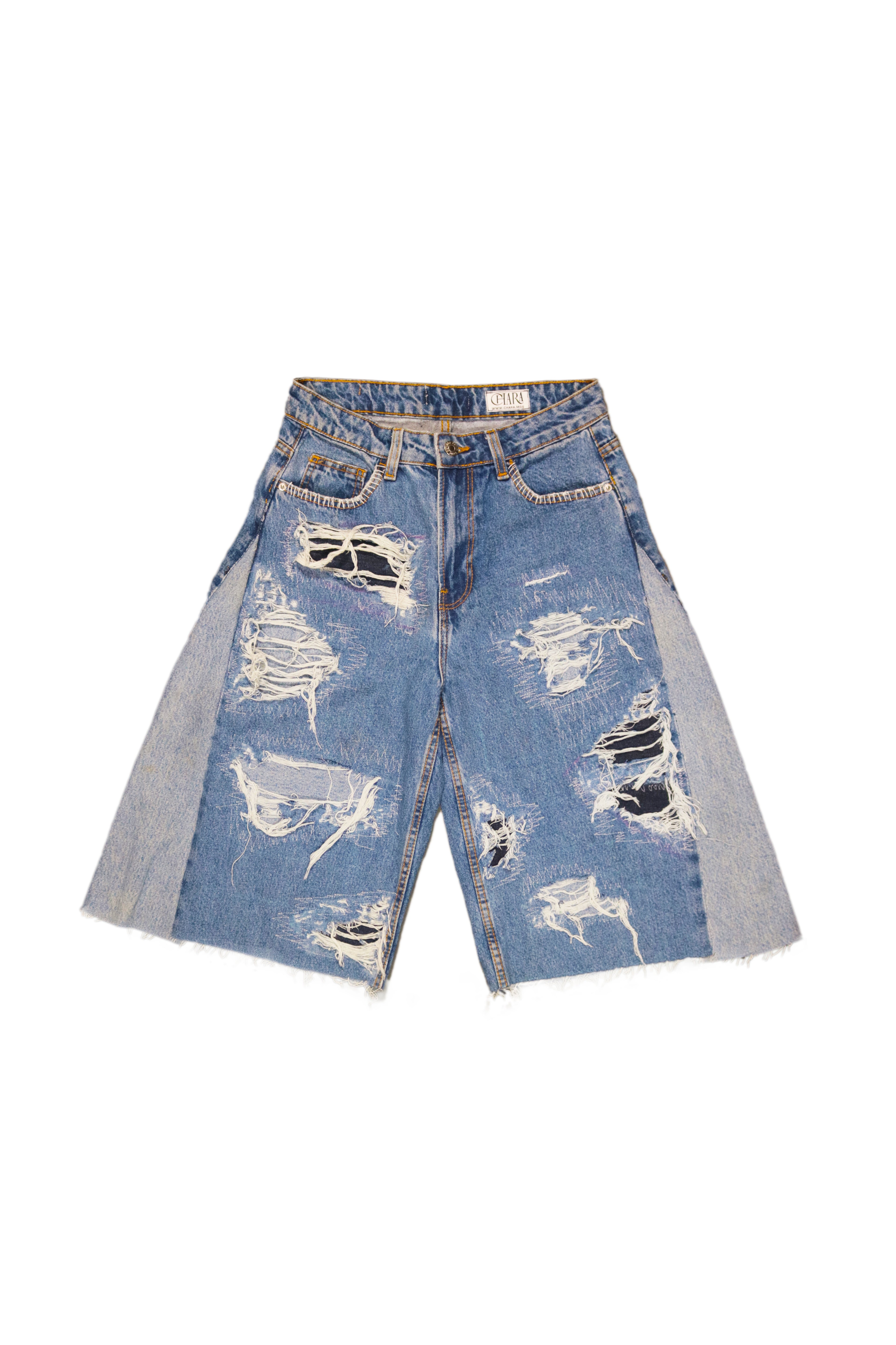 CJo001 Reworked Baggy Denim Jorts 1 OF 1